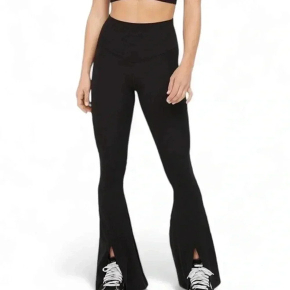 Aerie Offline Real Me Xtra Flare High Rise Front Split Hem Black Legging - Picture 2 of 6